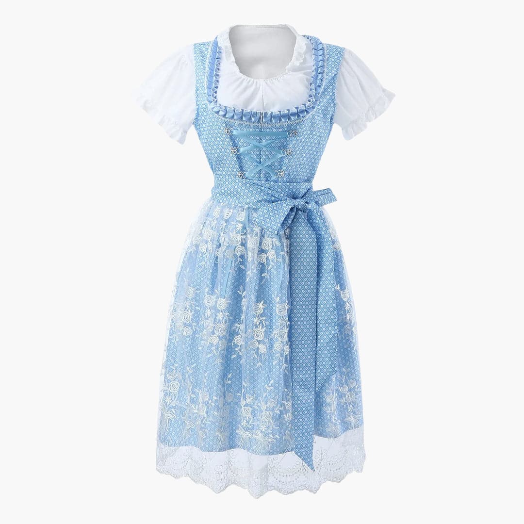 Besticktes Dirndl kleid mit Spitzenschürze für Damen - Oktoberfest 2025