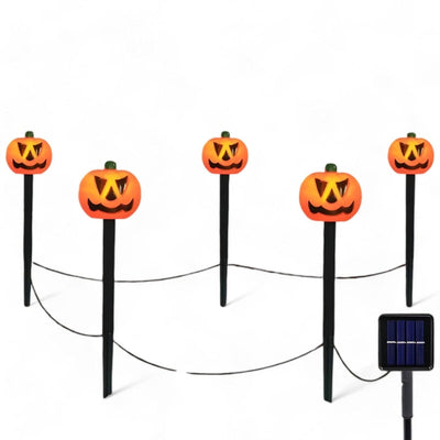 PumpkinGlow Solar Halloween Außenlichter‑Set – Kürbis LED Dekoration mit Solarenergie