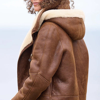 Andrea | Lange, warme Damen-Kapuzenjacke für kühle Tage
