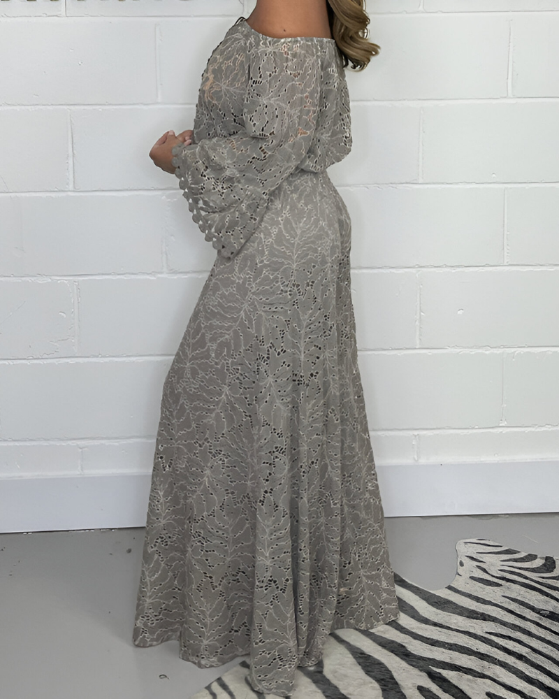 Schulterfreies Spitzenkleid mit weitem Schnitt – Boho-Chic trifft Eleganz
