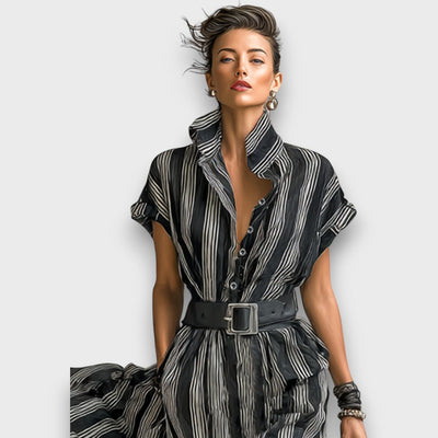 Sorella – Gestreiftes Maxikleid aus Chiffon