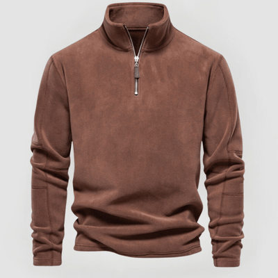 NORBERT - FLEECE-PULLOVER MIT VIERTELREISSVERSCHLUSS