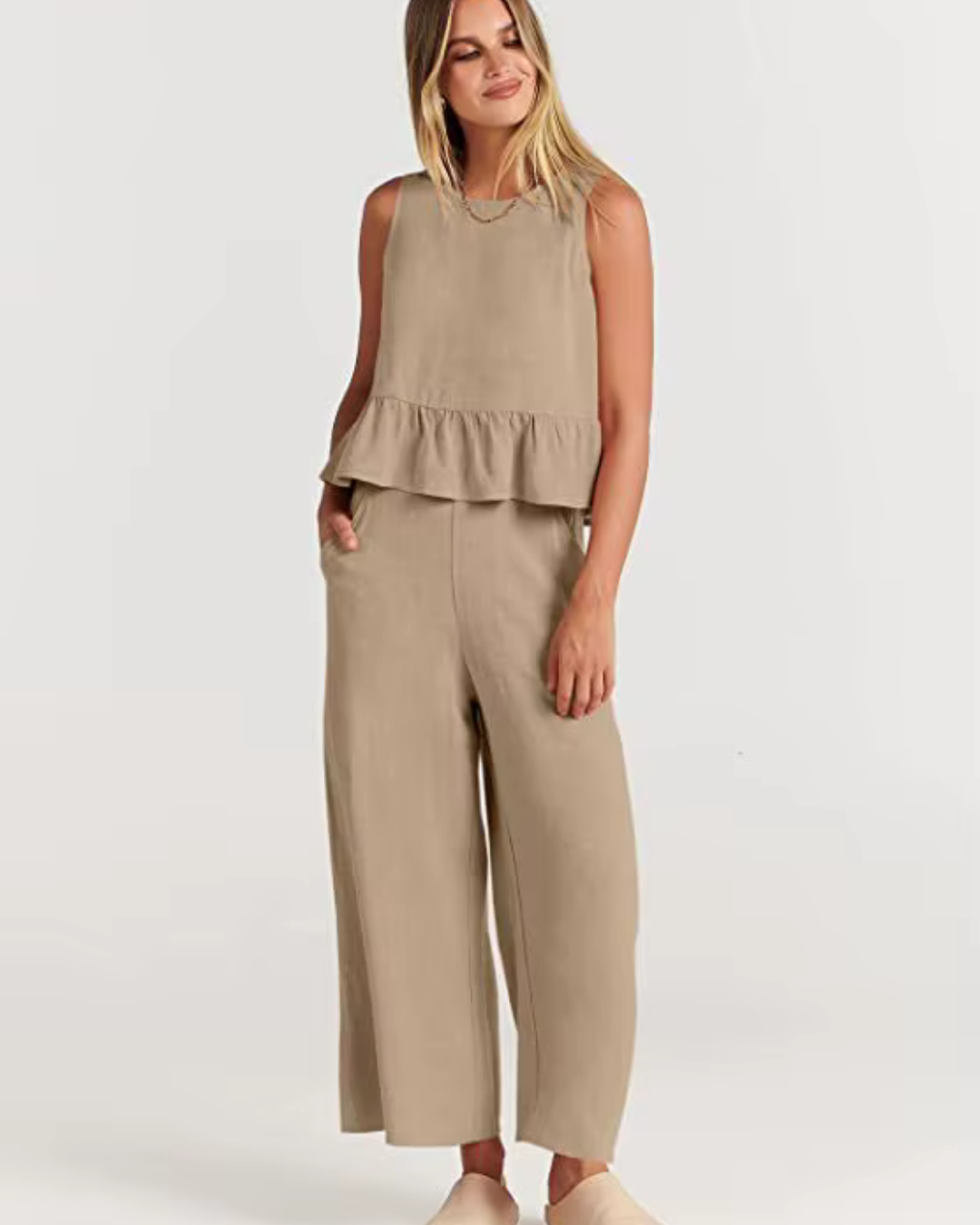 Damen Lässig Leichte Zweiteiliges Set | Hose und Oberteil