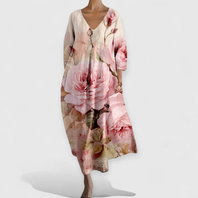 Flora | Kleid Premium Elegant V-Ausschnitt