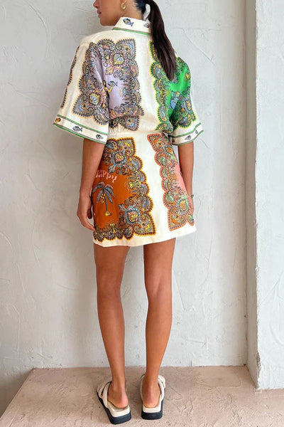 Coco™ - Meerjungfrau Druck Shirt Mini Kleid