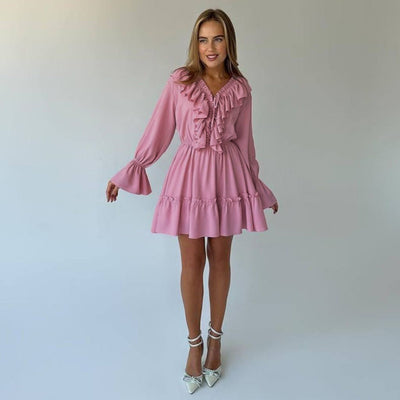 Julie | Kurzes Kleid mit Rüschen und Puffärmeln
