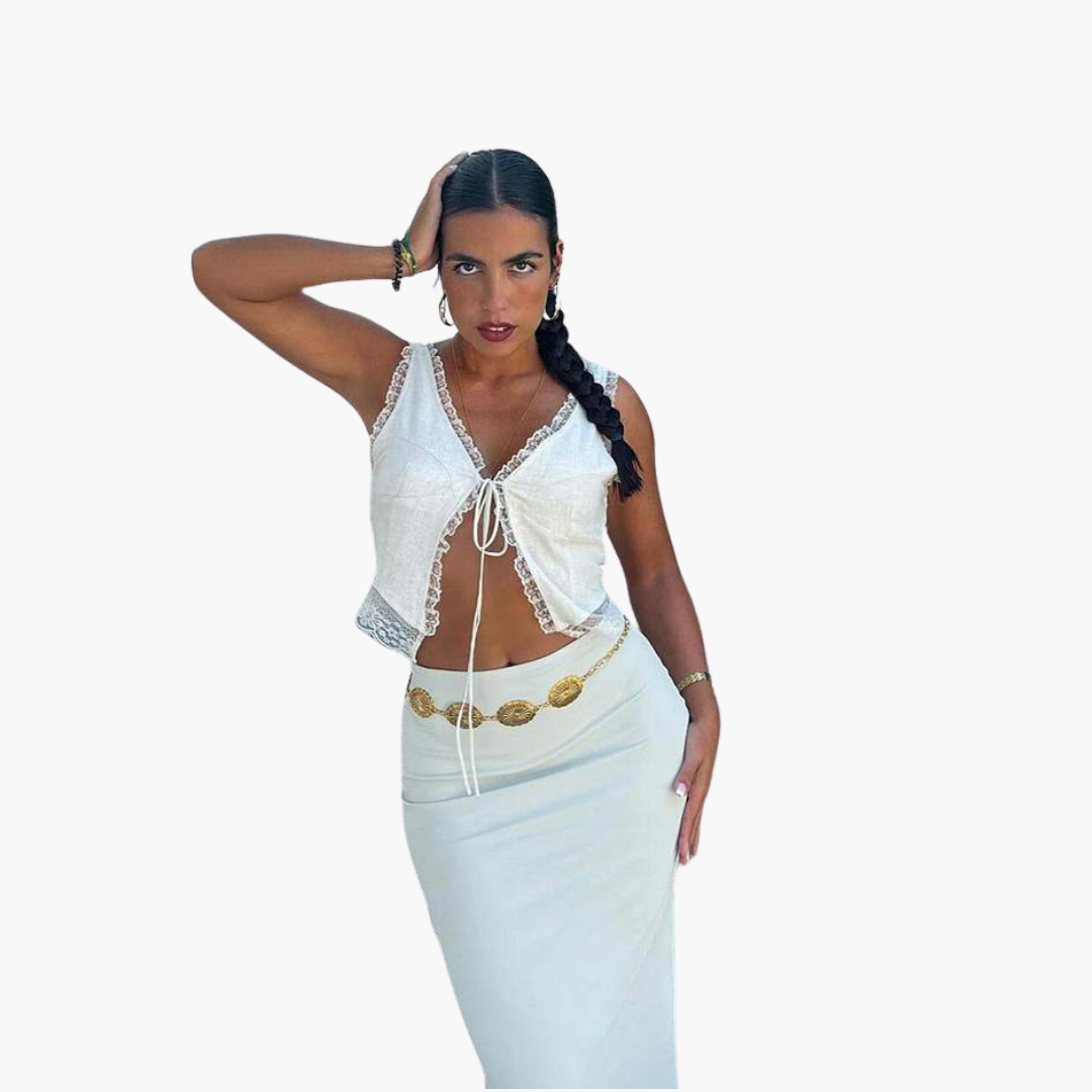 Elegantes V-Ausschnitt Top - Damen Oberteil für den Sommer