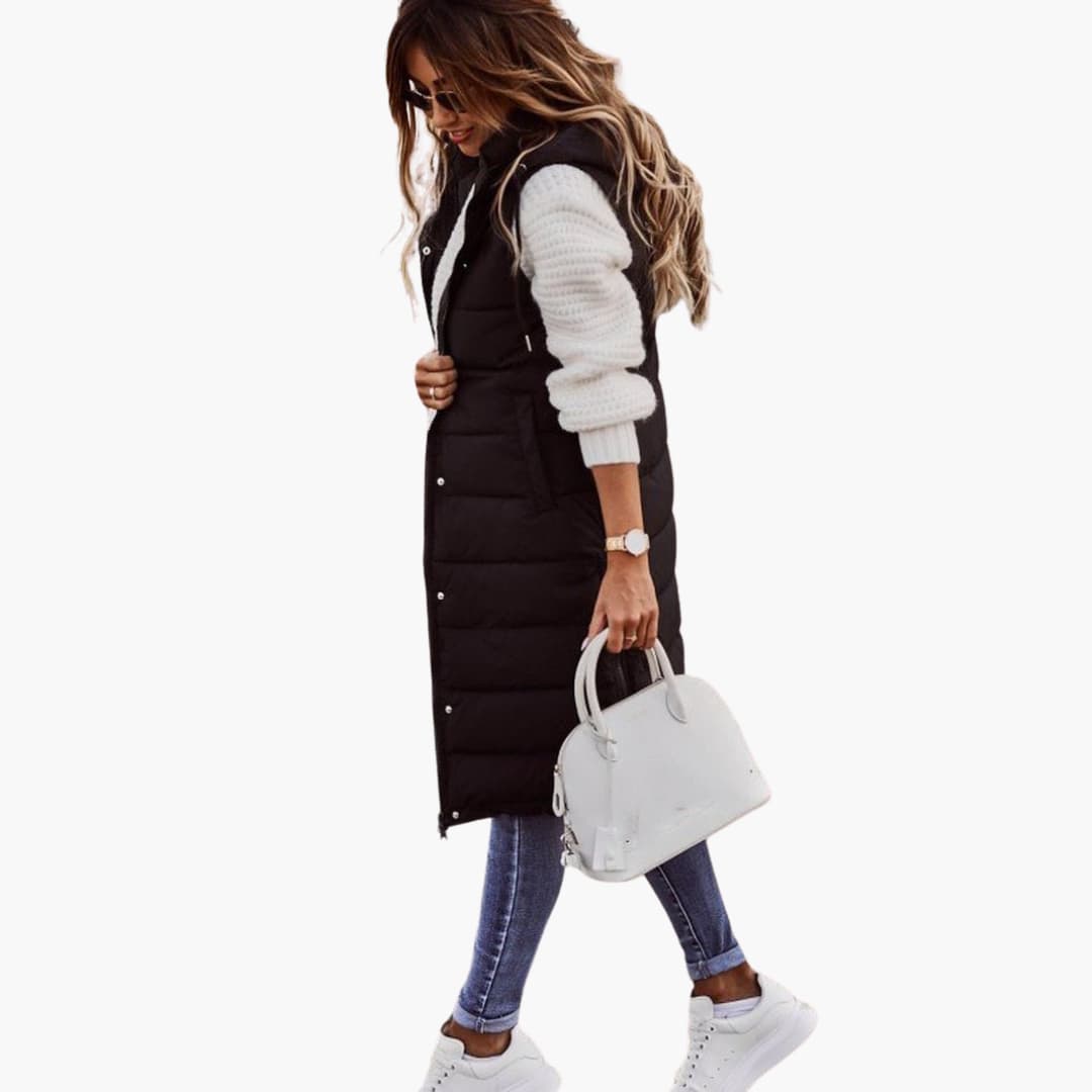 Gesteppt lange Weste für Damen