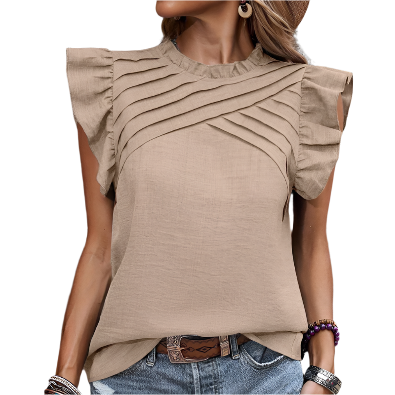 Sarah - Feminines Oberteil mit Rüschen und Falten