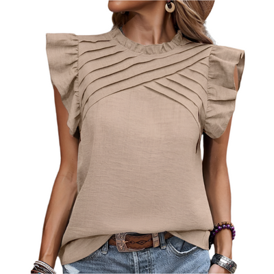 Sarah - Feminines Oberteil mit Rüschen und Falten