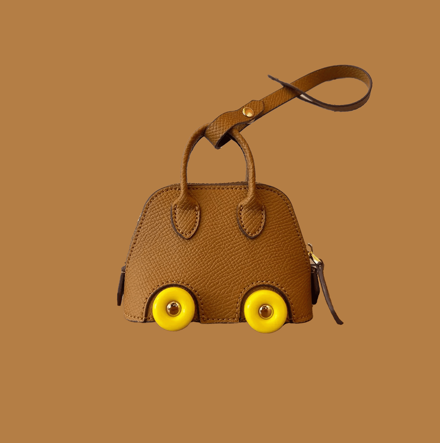 Luxuriöser Mini-Handtaschenanhänger aus veganem Leder – Modisches Accessoire