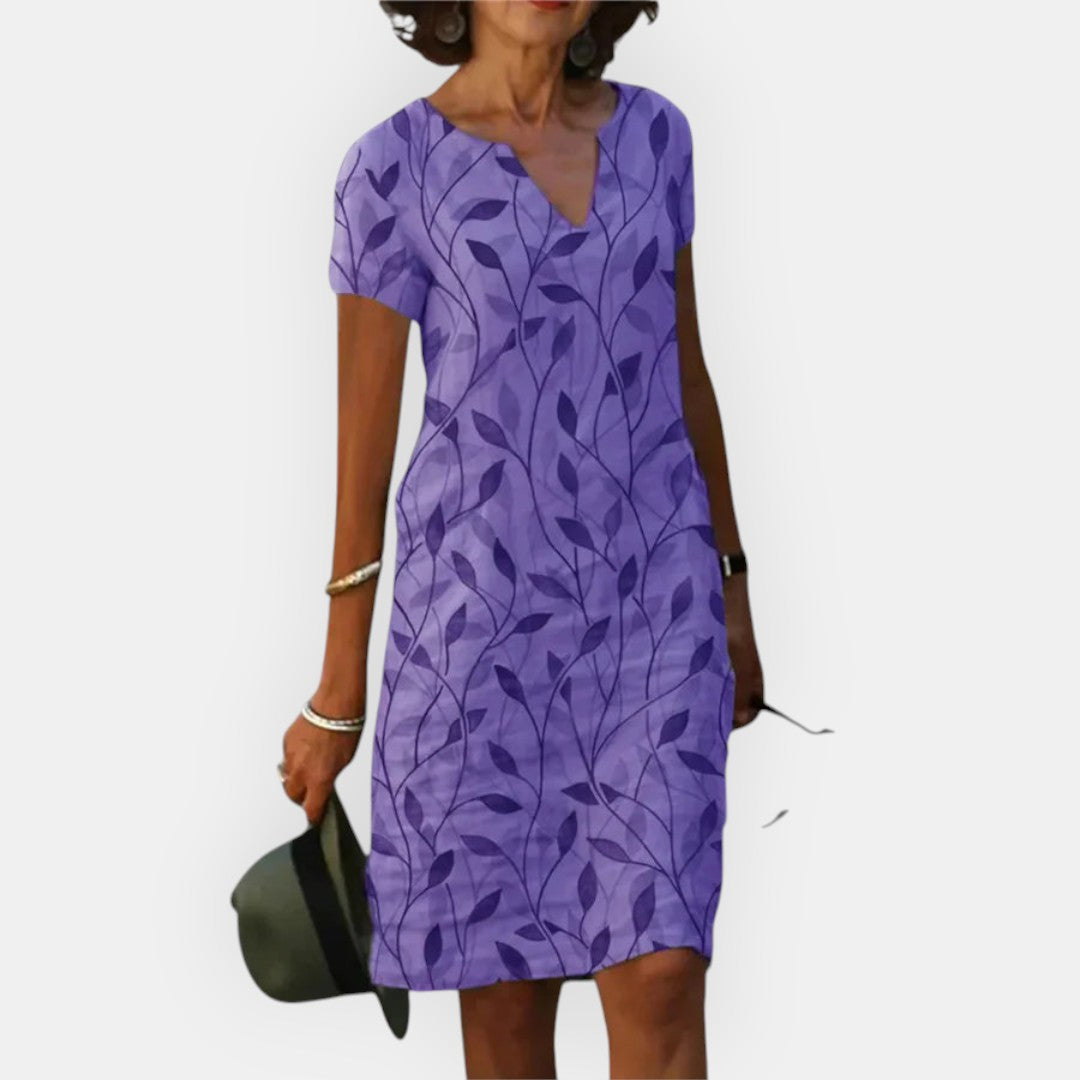 Carol™ Entspanntes V-Ausschnitt Kleid