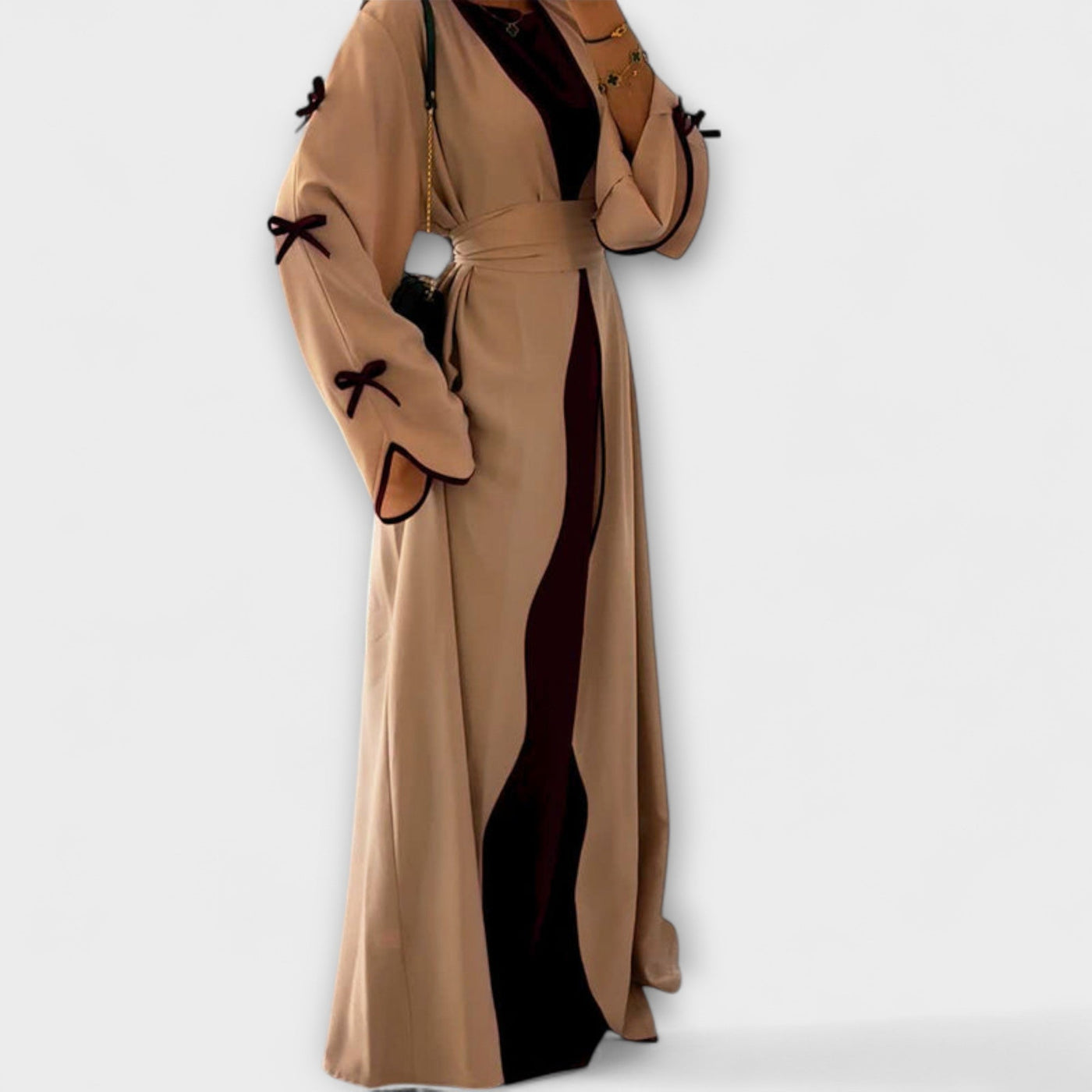 Jasmin - Elegantes Set aus Cardigan und Kleid mit Schleifenakzent