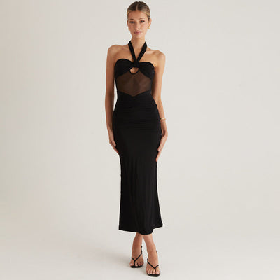 Miya | Langes Neckholder-Kleid aus Tüll
