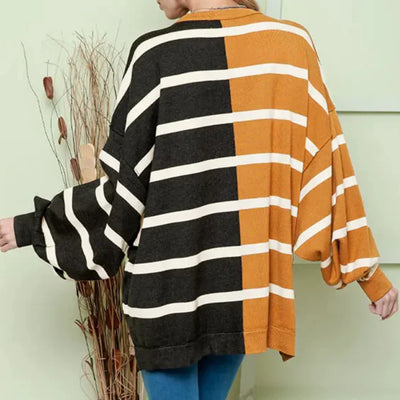 Victoria - stylischer gestreifter freizeitpullover für damen