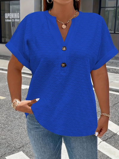 Susanna ™ | Lässige V-Ausschnitt Bluse mit Knopfdetails