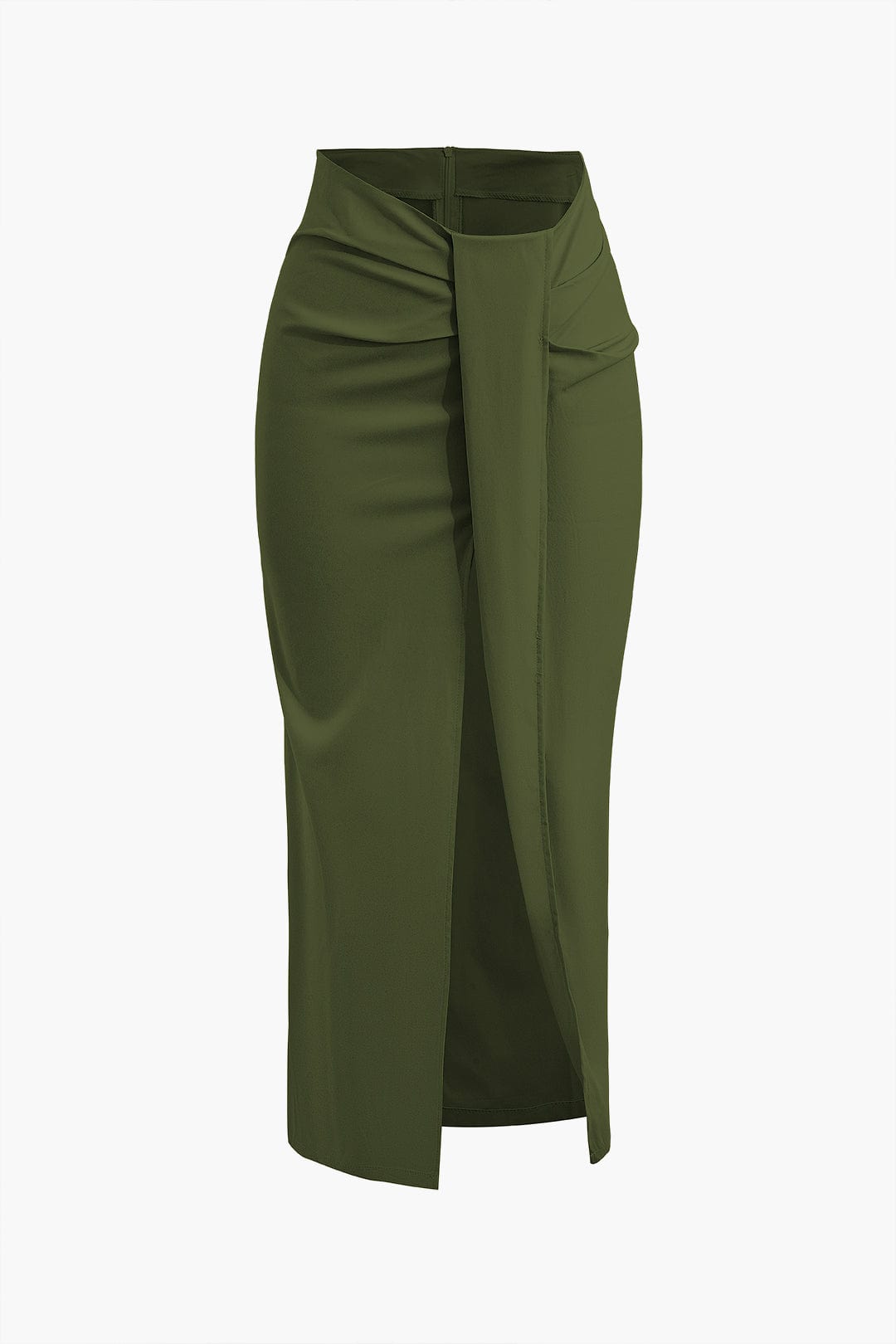 Fridoline | Eleganter Midirock mit Wickeloptik, Drapierung und hohem Schlitz