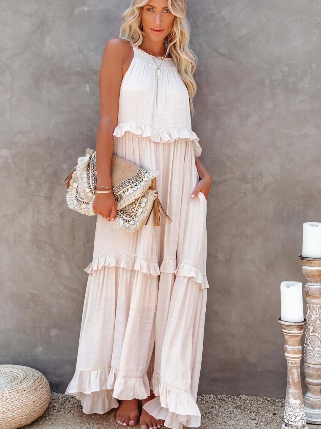 Madelyn | Bohemian Ruffled Maxi Dress