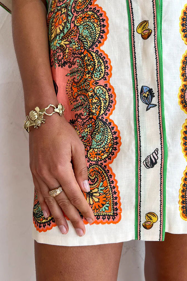 Coco™ - Meerjungfrau Druck Shirt Mini Kleid