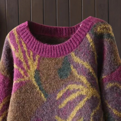 Patricia - eleganter pullover mit blumenmuster für damen