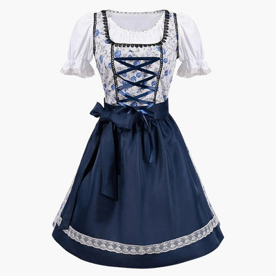 Florales Dirndl kleid mit Schnürmieder für Damen - Oktoberfest 2025