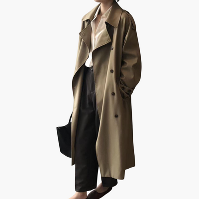 Damen Trenchcoat mit Reverskragen und Doppelknöpfen