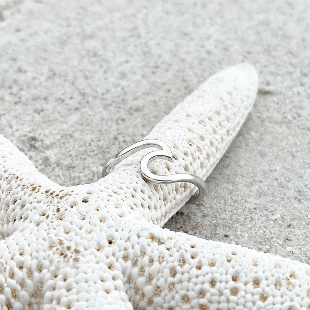 Silberner Meerwellenring