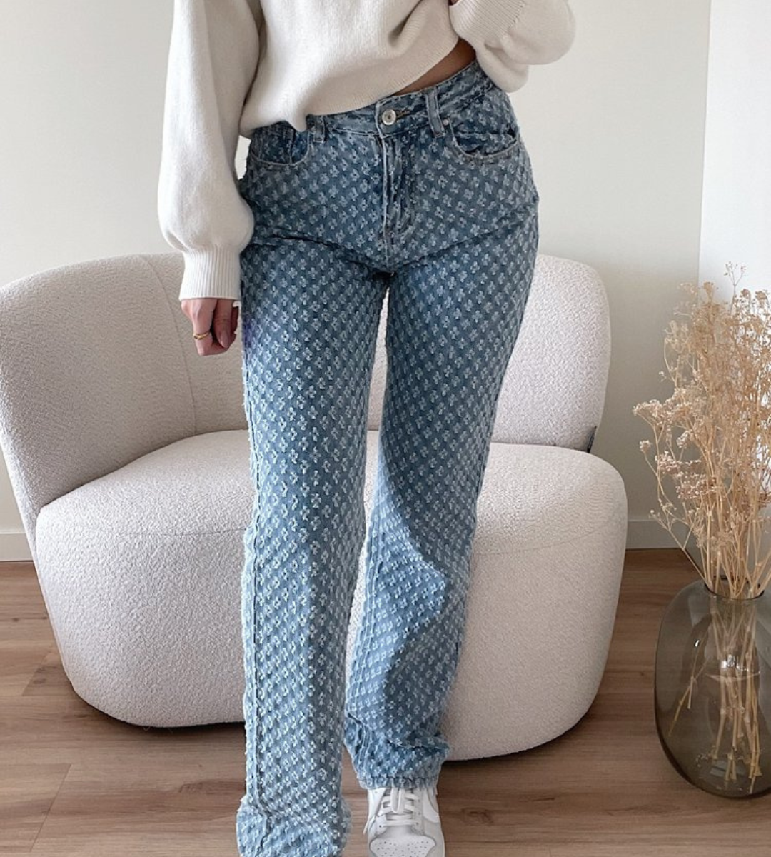 Birgit - Stylische Jeans mit Rautenmuster