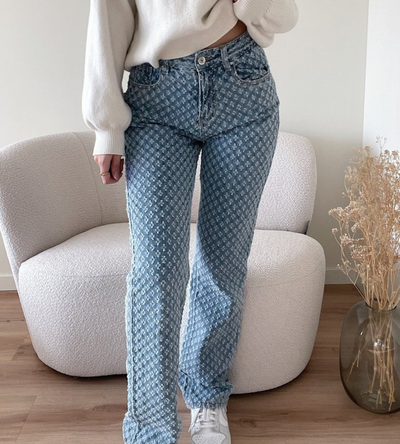Birgit - Stylische Jeans mit Rautenmuster