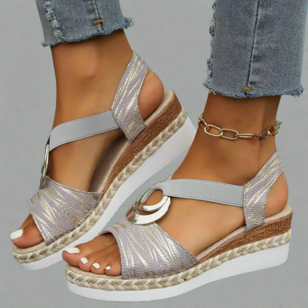 Dahlia | Handcrafted Premium Material Wedge Sandals