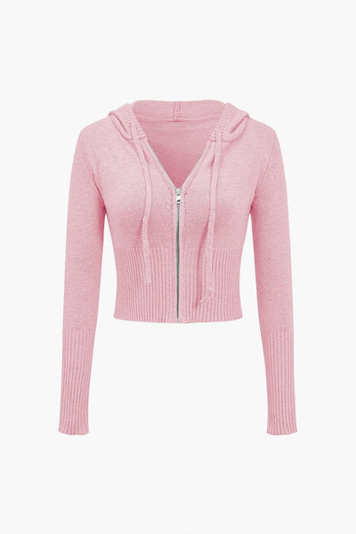 Ava | Strick-Set mit Kapuzenjacke & Schlaghose