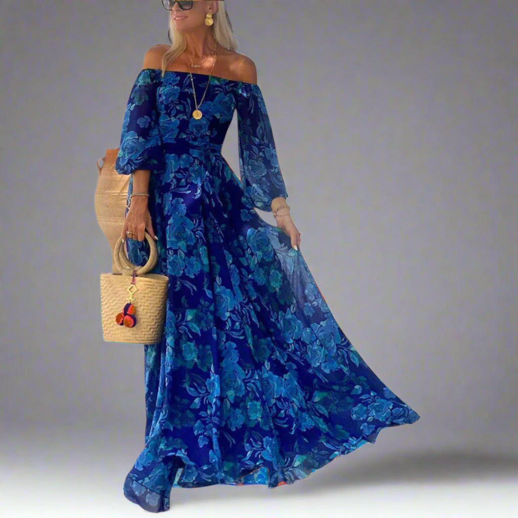 Annemarie | Elegantes und Bequemes Langes Blumenkleid