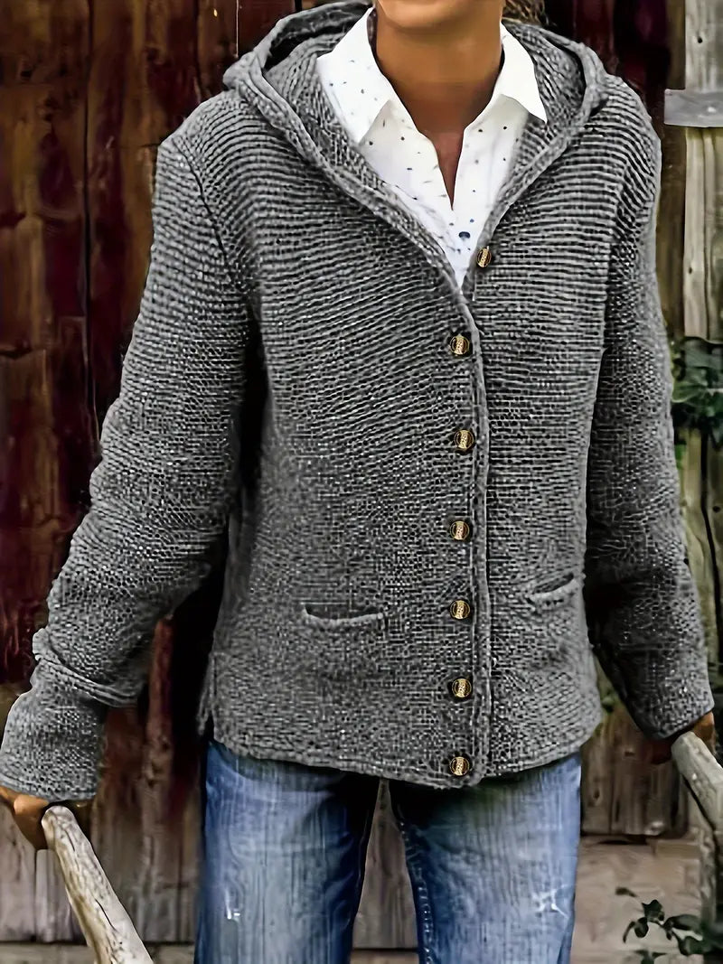 Bressan – Elegante Strickjacke Mit Langen Ärmeln Und Kapuze