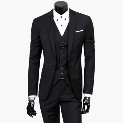 Herren Anzug dreiteilig mit Ein-Knopf Sakko und Weste