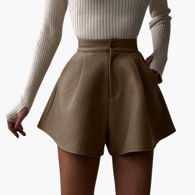 Falten Shorts mit weitem Schnitt - Damen Sommer Chic