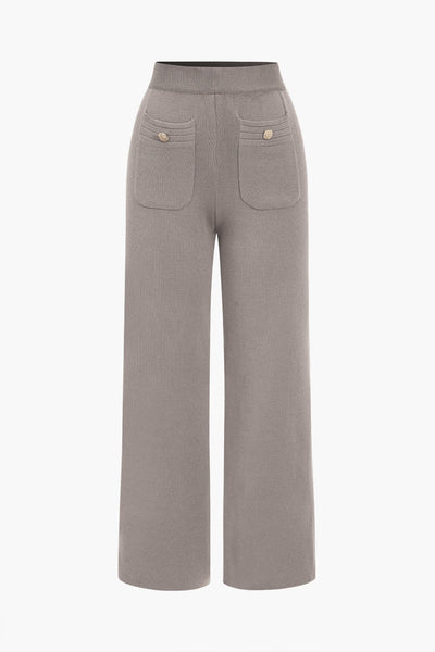 Rosina | Klassisches Strick-Zweiteiler-Set mit Cardigan & Wide-Leg-Hose