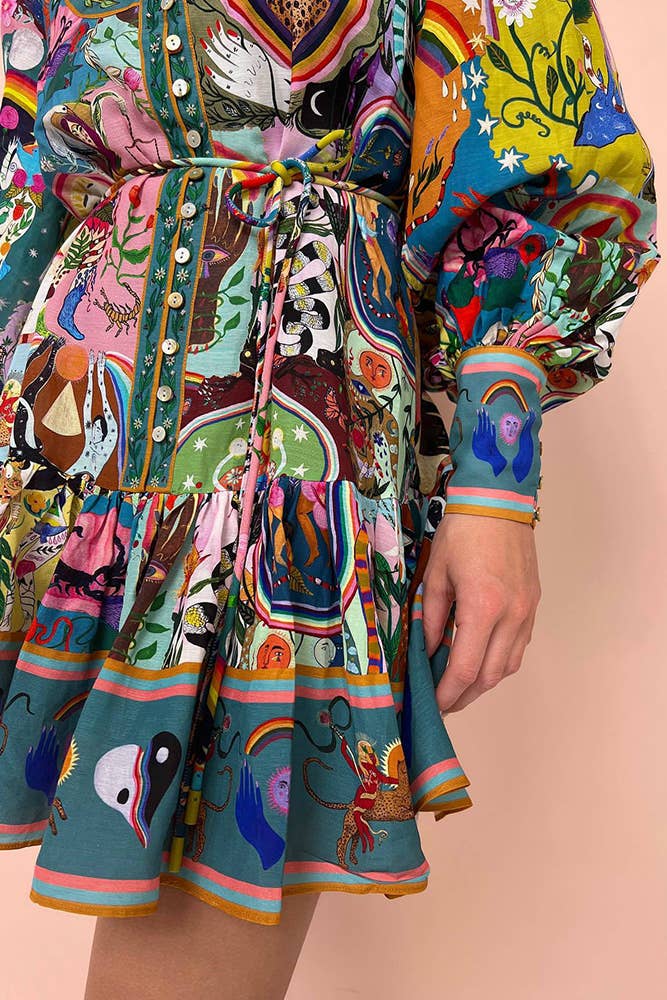 Unishe™ - Lässiges Graffiti Mini Kleid