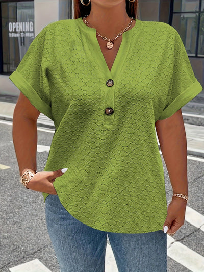 Susanna ™ | Lässige V-Ausschnitt Bluse mit Knopfdetails