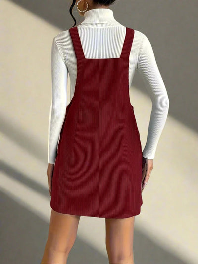 Antonette - Latzkleid aus geripptem Velours für Damen