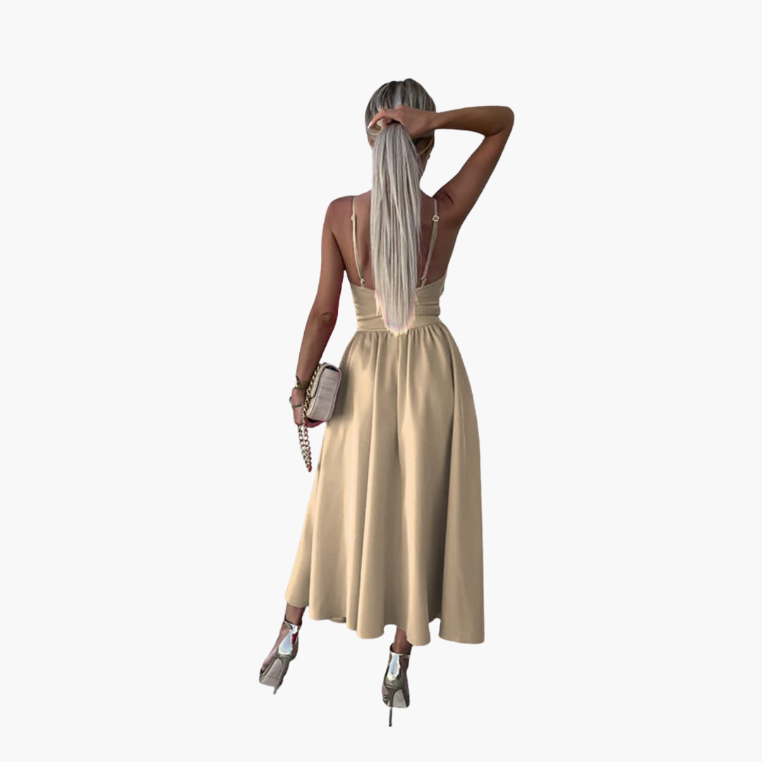Elegantes Midikleid für Damen – Sommerkleid mit Trägern
