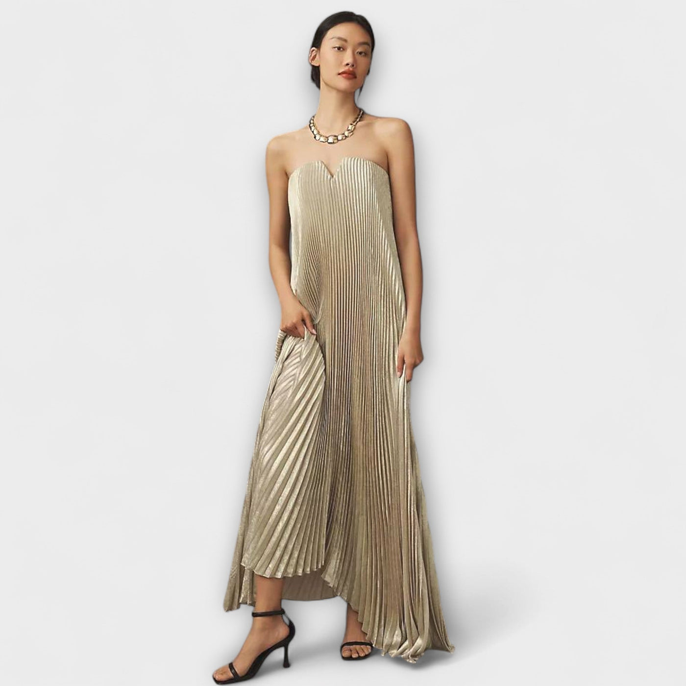 Michelle - Sweetheart Maxikleid mit Orangenblüten