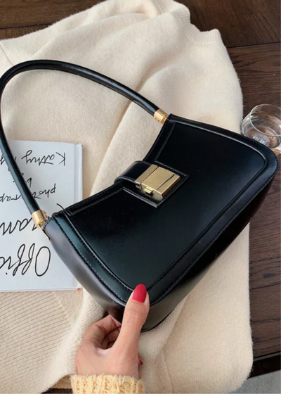 Damen Schultertasche Schwarz – Elegant & mit Reißverschluss