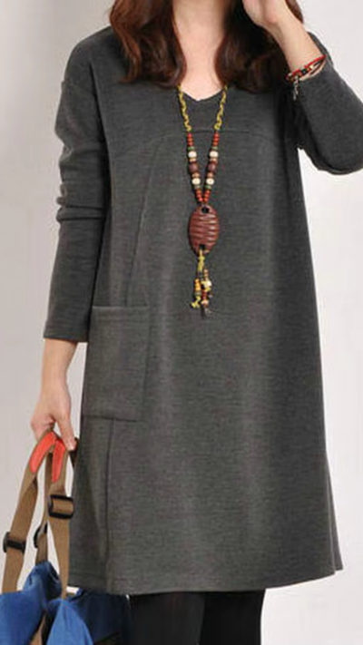 Summer - Lässiges Jerseykleid mit Tasche