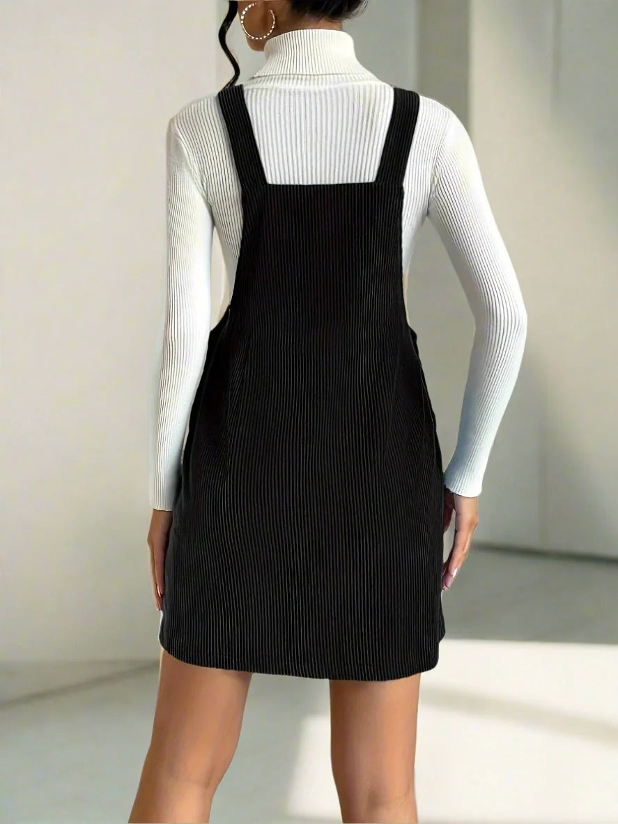 Antonette - Latzkleid aus geripptem Velours für Damen