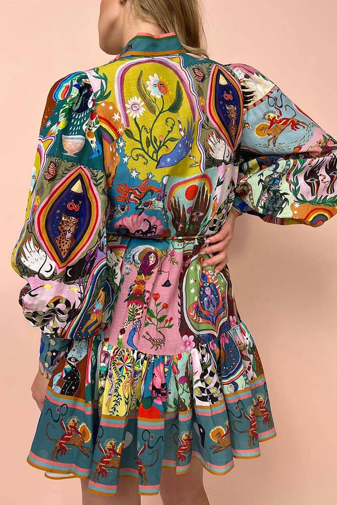 Unishe™ - Lässiges Graffiti Mini Kleid