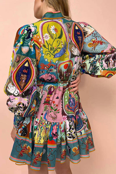 Unishe™ - Lässiges Graffiti Mini Kleid