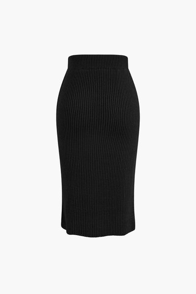 Klara | Elegantes Strick-Set mit Wickel-Oberteil & Bleistiftrock