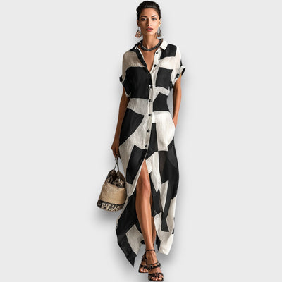 Elaria – Chiffon-Hemdkleid mit Print