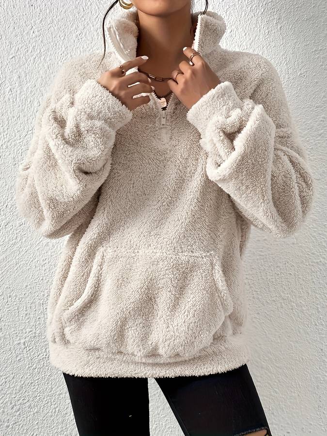 Delia® | Pullover-Reißverschluss-Sweatshirt