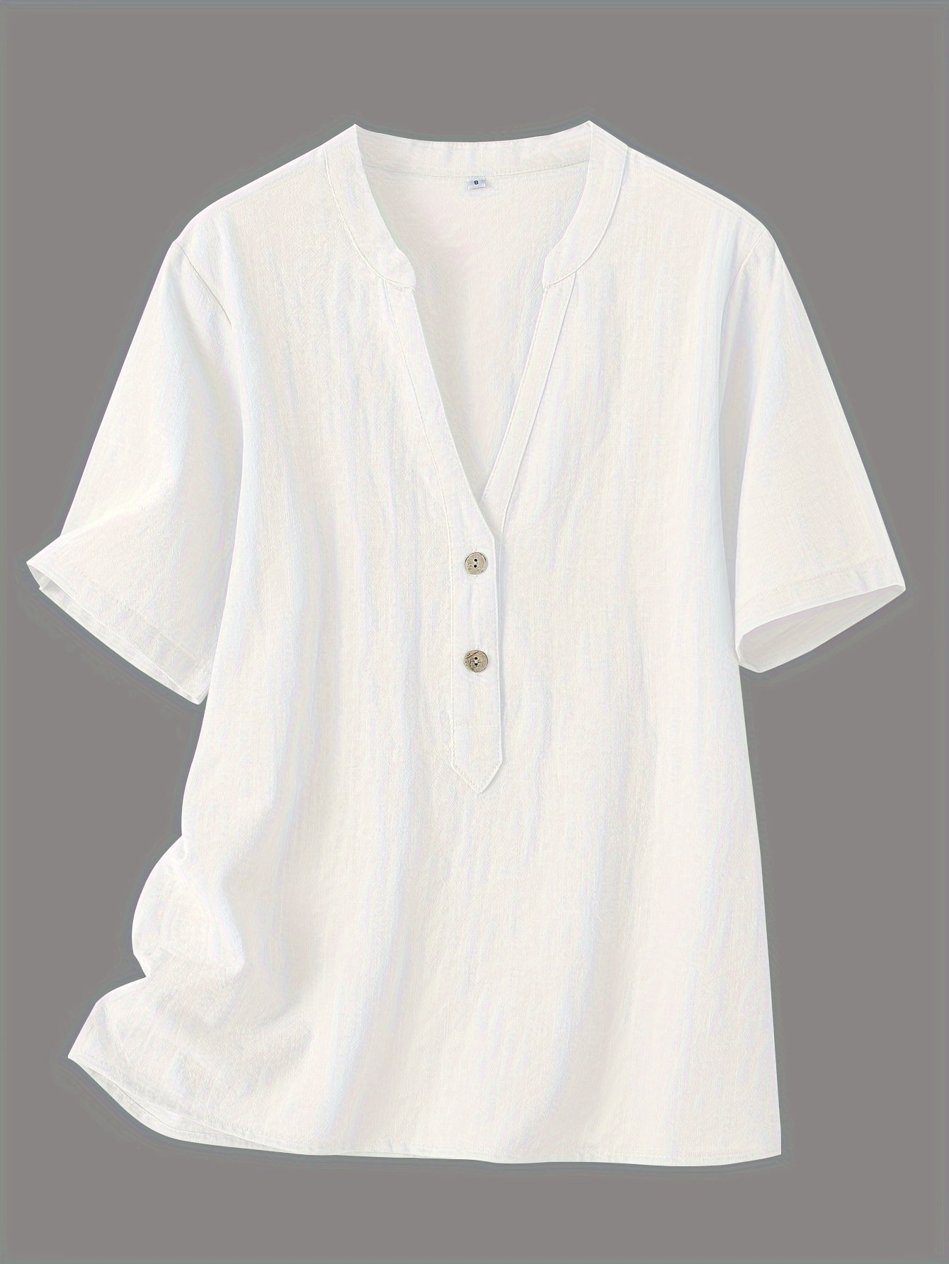 Sharron – Elegante Blusa V-Ausschnitt Mit Knopf